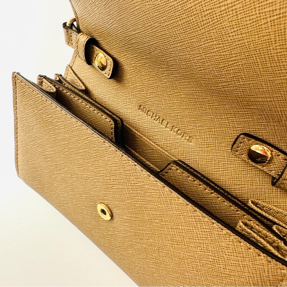 Michael Kors Brown Leather Crossbody Handbag Wallet - Picture 9 of 12